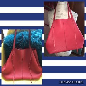 Rebecca Minkoff Whipstitch Tote in Blood Orange